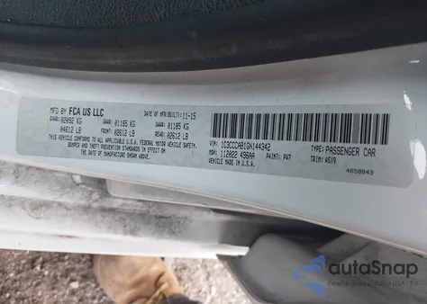 2016 Chrysler 200 Limited z USA, uszkodzony, nr VIN 1C3CCCAB1GN144342